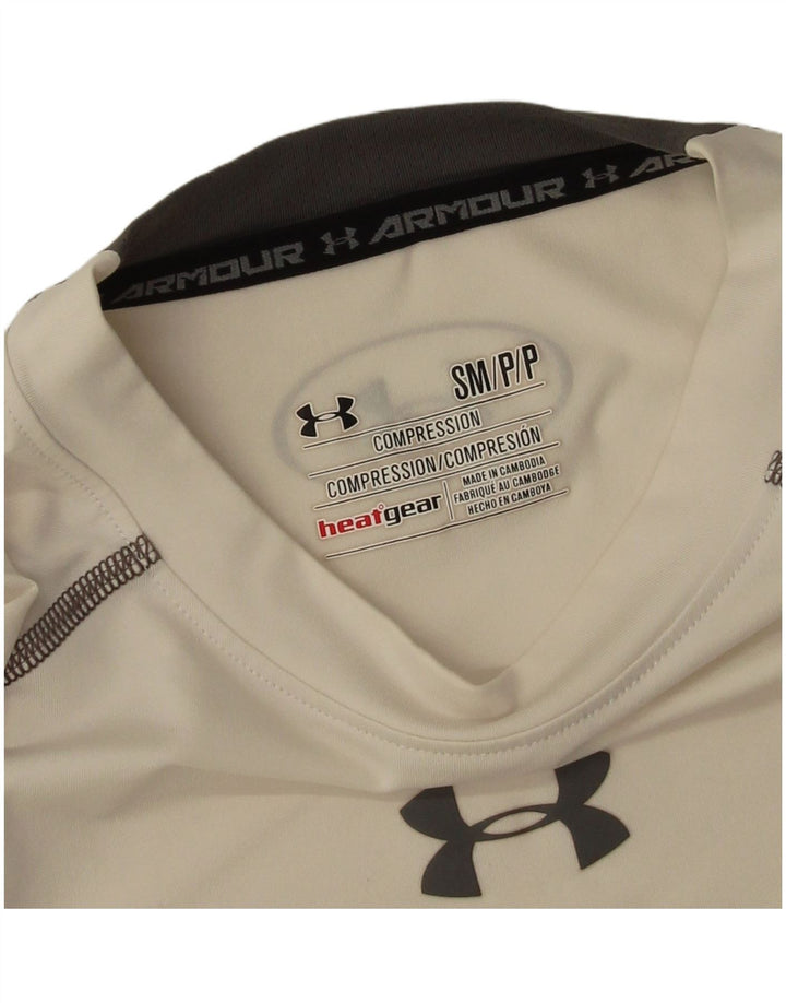 Under Armour Herre Heat Gear Grafisk T-Shirt Top Lille Hvid