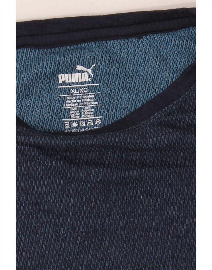 Puma herre top langærmet XL marineblå bomuld