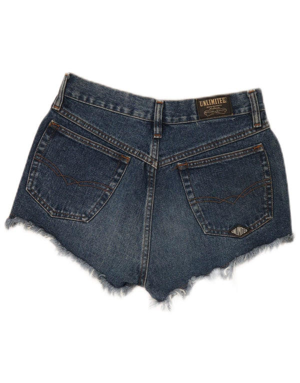 Ubegrænset denimshorts til kvinder W31 mellemblå bomuld