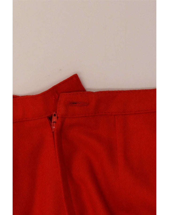 Vintage Dame A-Line nederdel IT 42 Medium W26 Rød Uld