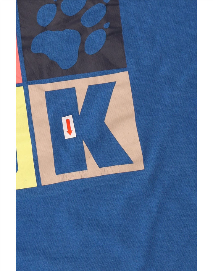 Jack Wolfskin Dame Grafisk T-Shirt Top UK 22/24 2XL Blå Bomuld