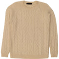 HALLHUBER Dame sweater med rund hals DK 14 Medium Beige Uld