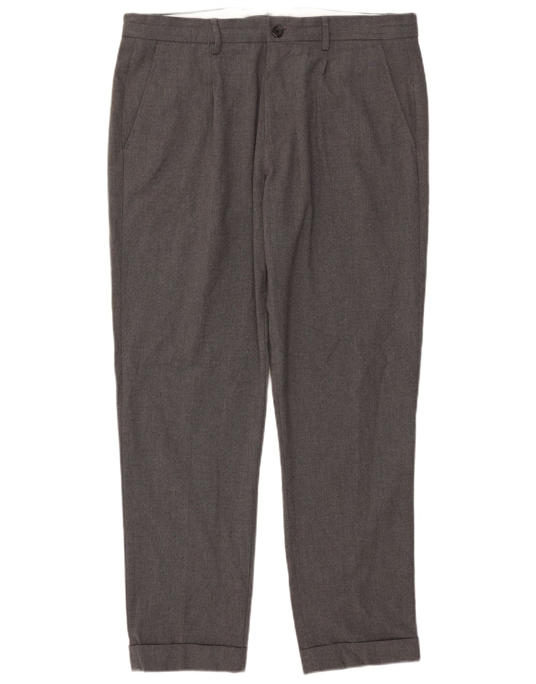 Zara Herre Lige Chinobukser EU 44 Large W34 L29 Grå Polyester