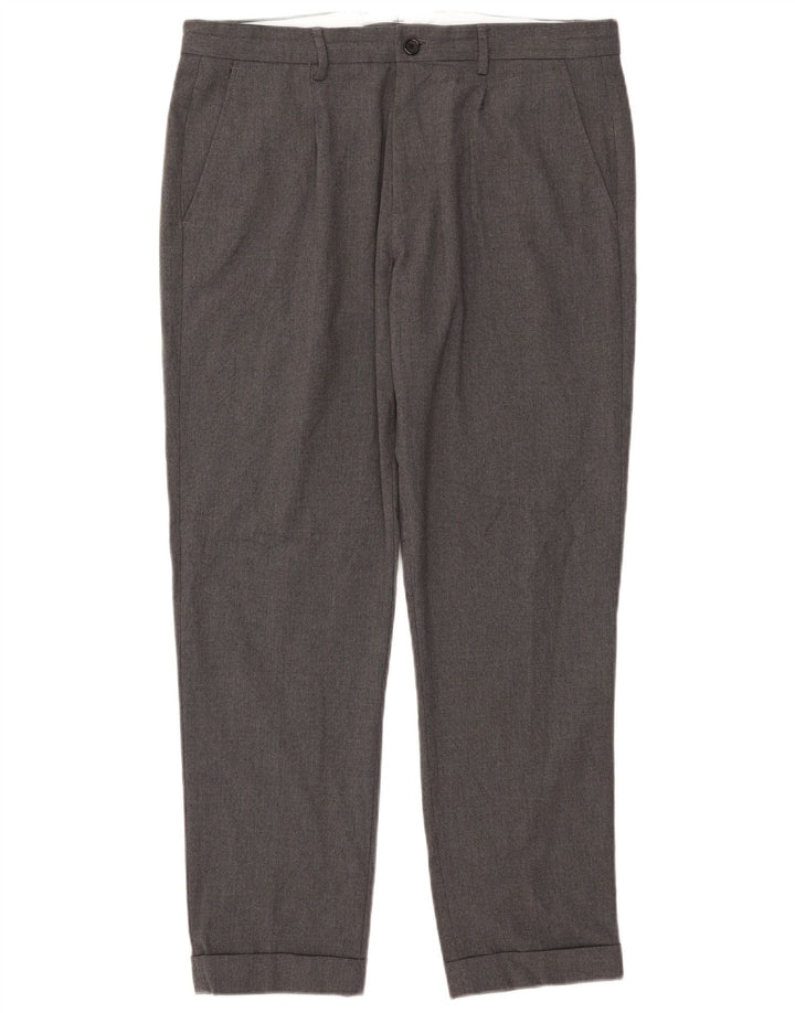 Zara Herre Lige Chinobukser EU 44 Large W34 L29 Grå Polyester