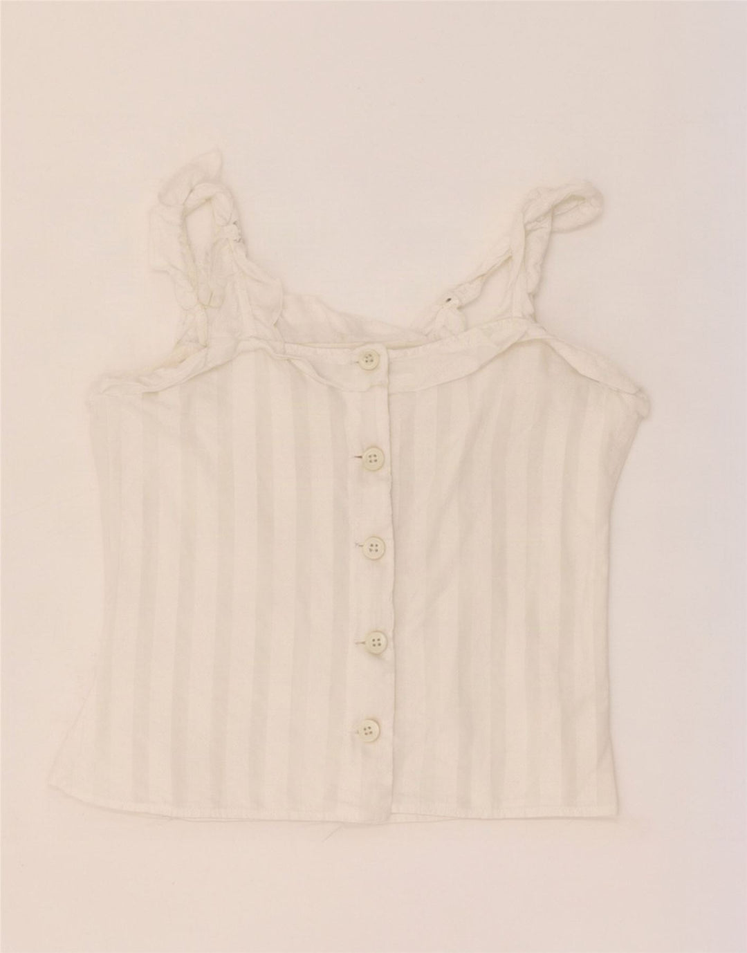 Vintage Dame Crop Cami Top UK 4 XS Hvidstribet