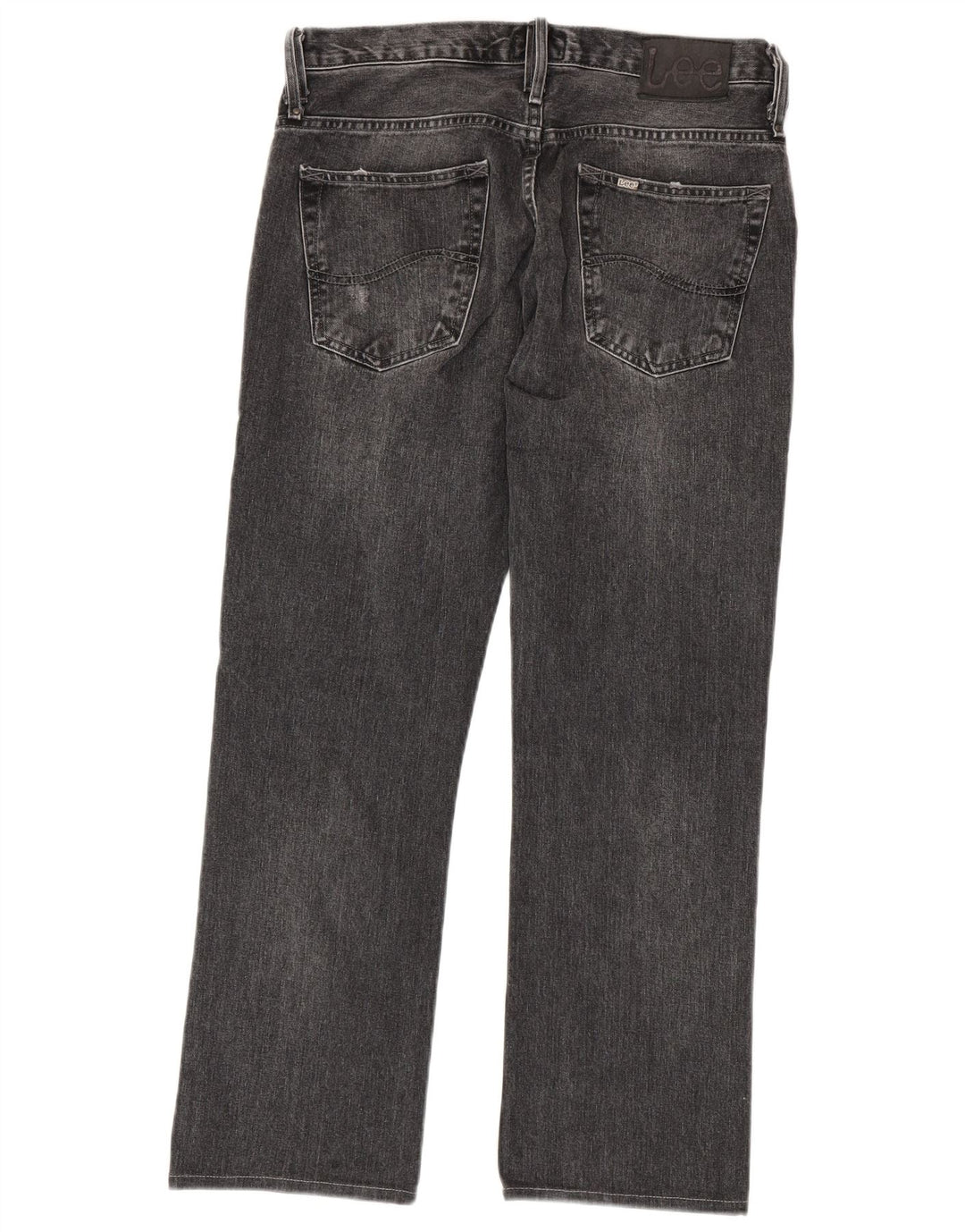LEE Herre Knox Distressed Straight Jeans W32 L29 Grå Bomuld