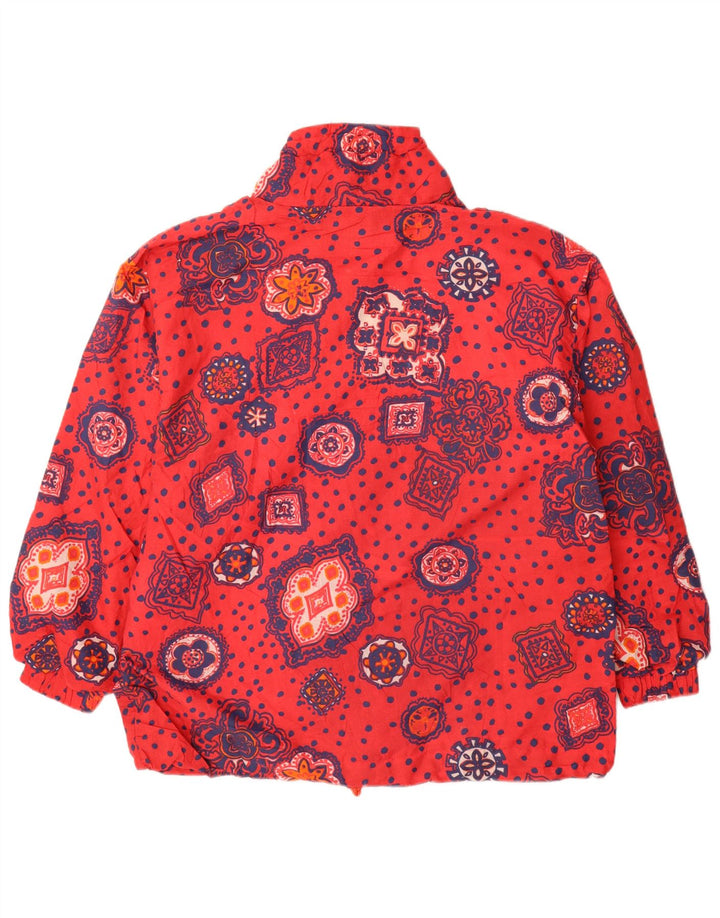 Etirel Womens Oversized Anorak Jacket UK 14 Medium Red Floral Polyester