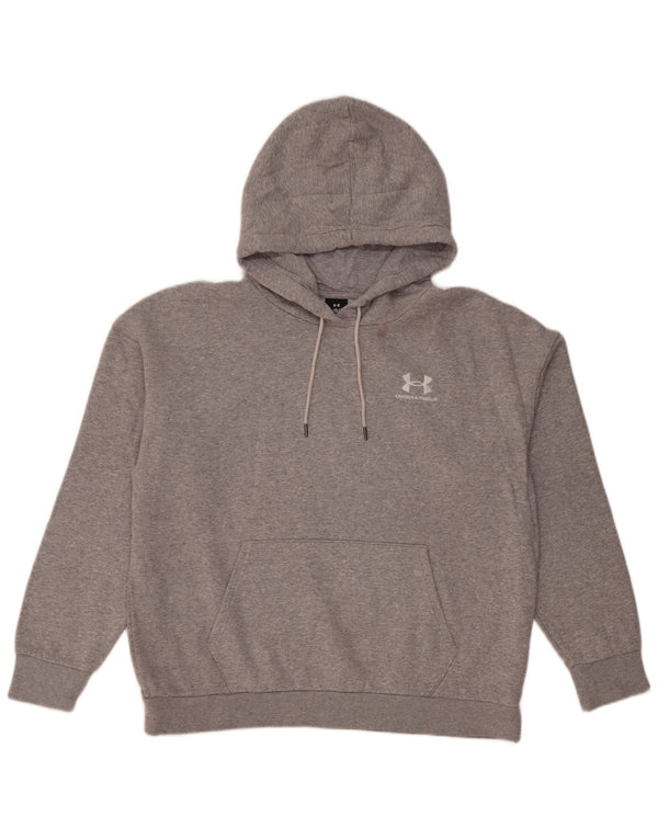 Under Armour Dame Oversized Hoodie Jumper UK 16 Large Grey Bomuld