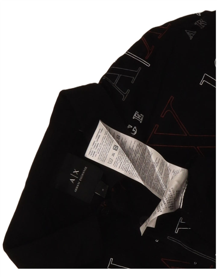 Armani Exchange Herre grafisk poloshirt Lille sort bomuld