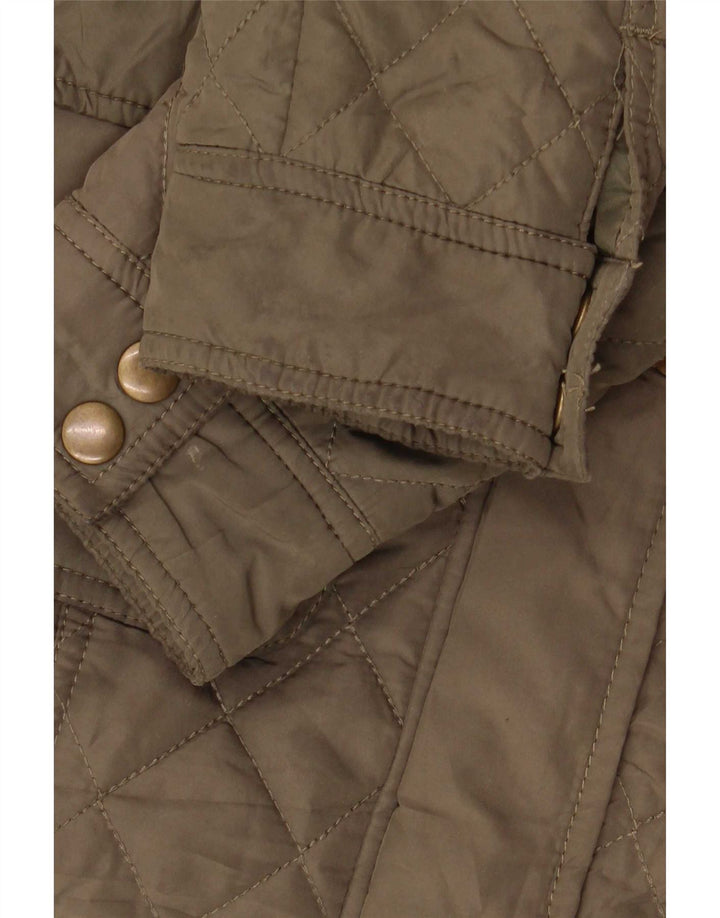 Marks & Spencer Quiltet jakke til kvinder UK 8 Small Khaki Polyester