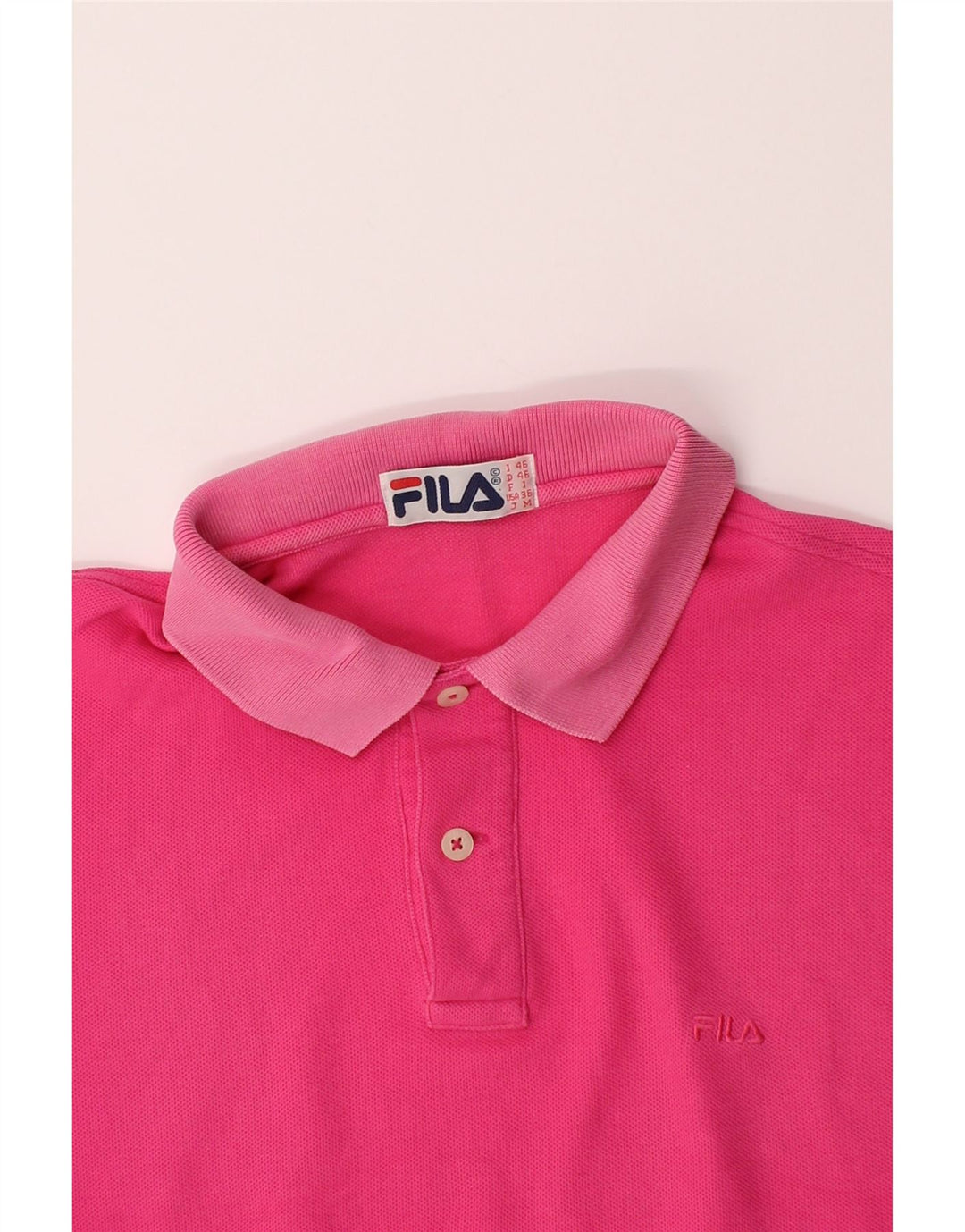 FILA Mens Polo Shirt IT 46 Small Pink Cotton Vintage Fila and Second-Hand Fila from Messina Hembry 