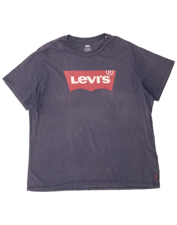 Levi's Herre grafisk T-shirt top 3XL marineblå bomuld