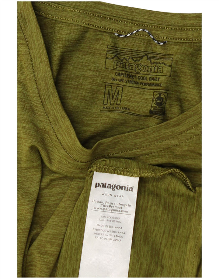 Patagonia Herre T-Shirt Top Medium Khaki Flecked Polyester