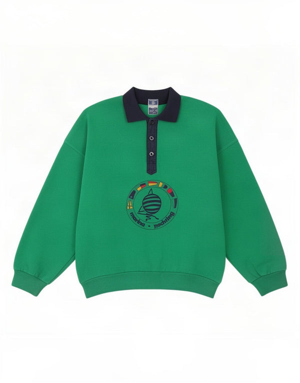 Marina Yachting Dame Grafisk Sweatshirt Jumper UK 14 Medium Grøn