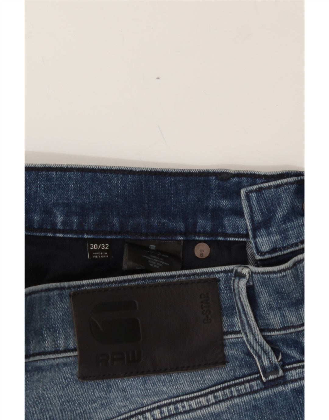 G-STAR Mens 3301 Distressed Slim Jeans W30 L32 Blue Cotton Vintage G-Star and Second-Hand G-Star from Messina Hembry 