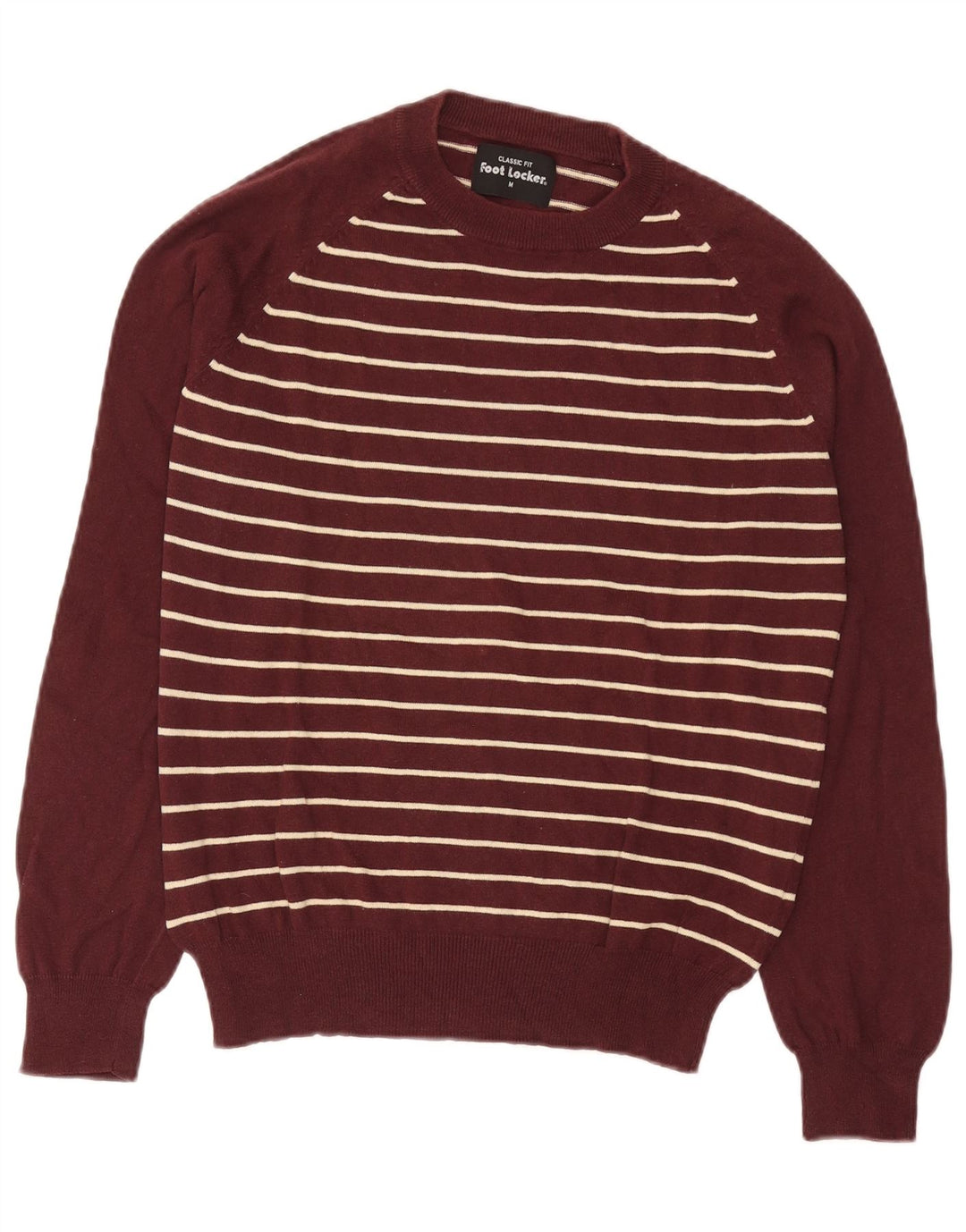 Foot Locker Herre Crew Neck Jumper Sweater Medium Burgundy stribet