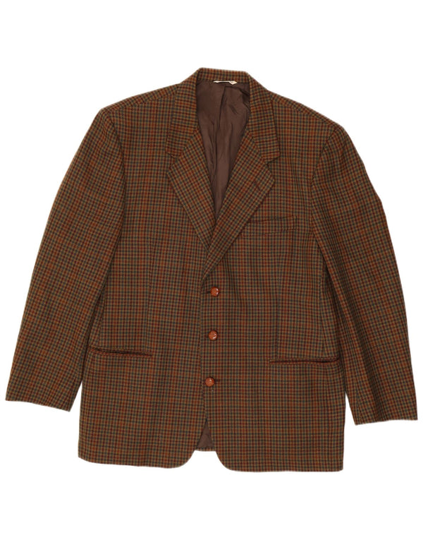 Visconti Herre 3-knaps blazerjakke IT 52 XL Brun Houndstooth lammeuld