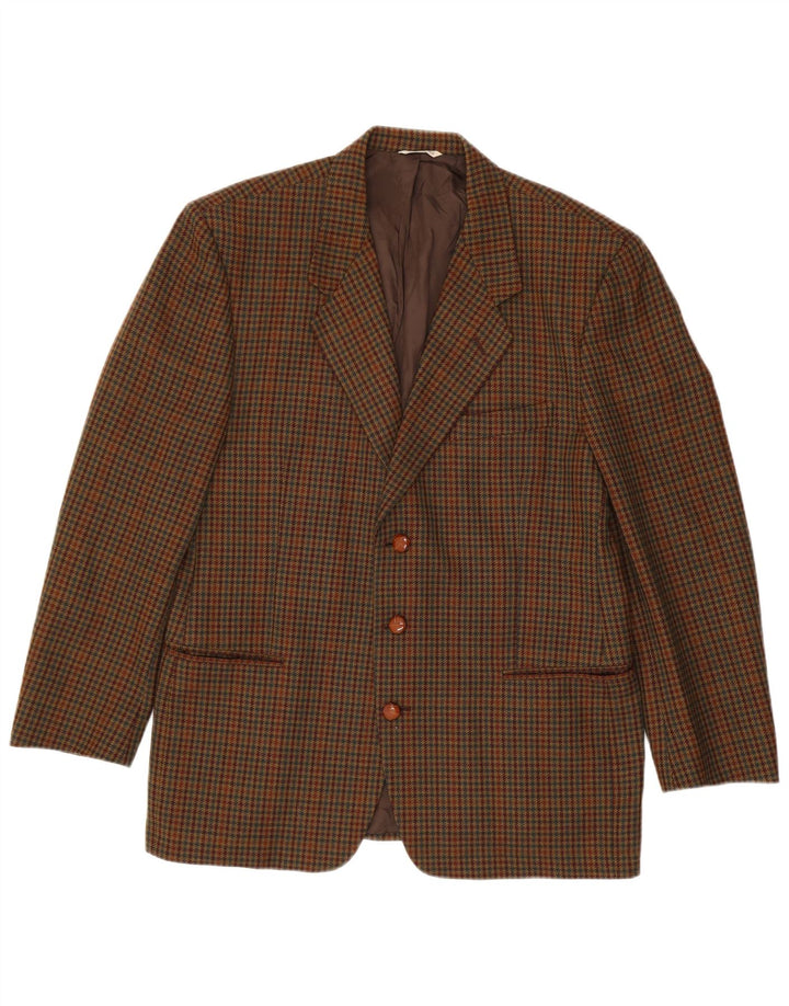 Visconti Herre 3-knaps blazerjakke IT 52 XL Brun Houndstooth lammeuld