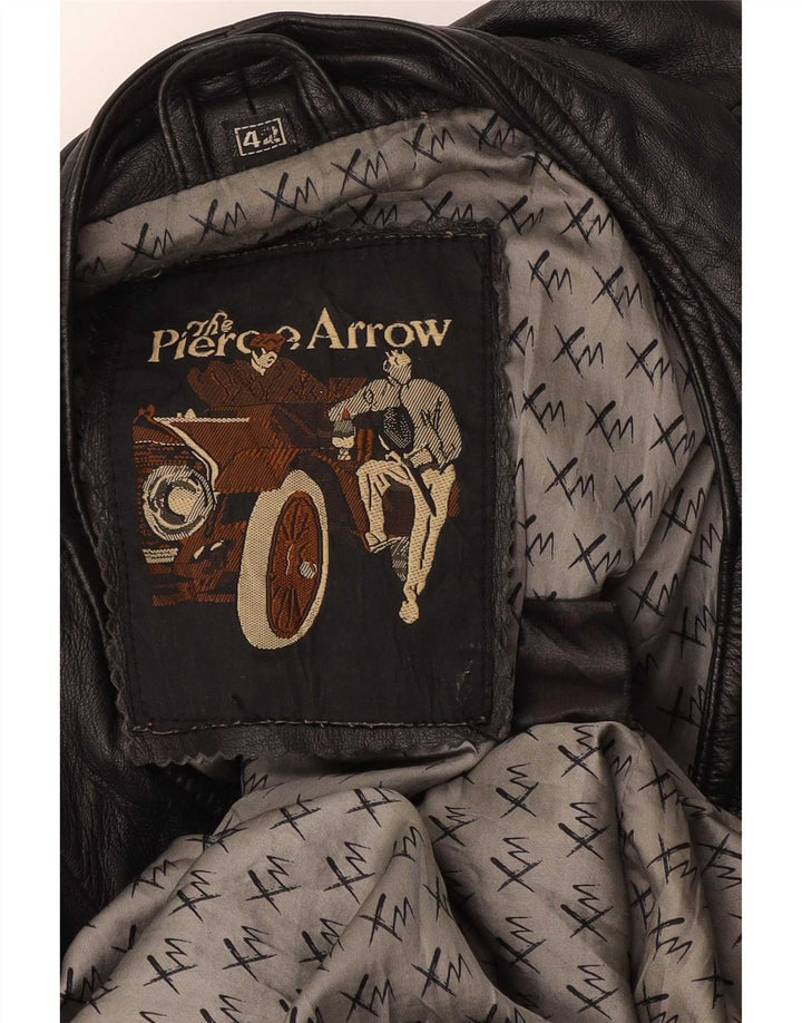 Pierce Arrow Dame Oversized Læderfrakke EU 42 Large Black