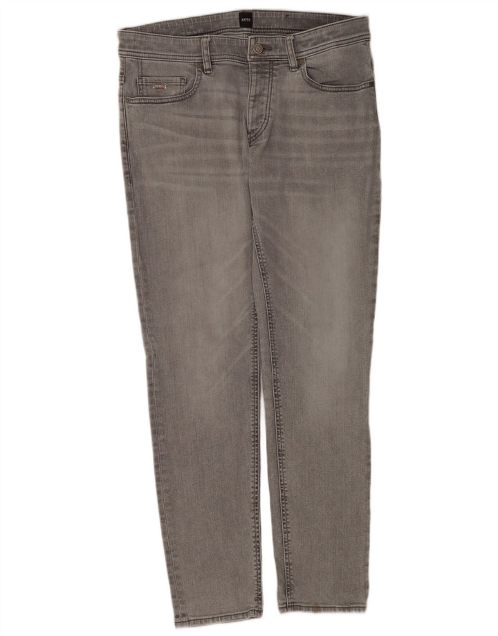 Hugo Boss Herre Slim Jeans W34 L32 Grå Bomuld