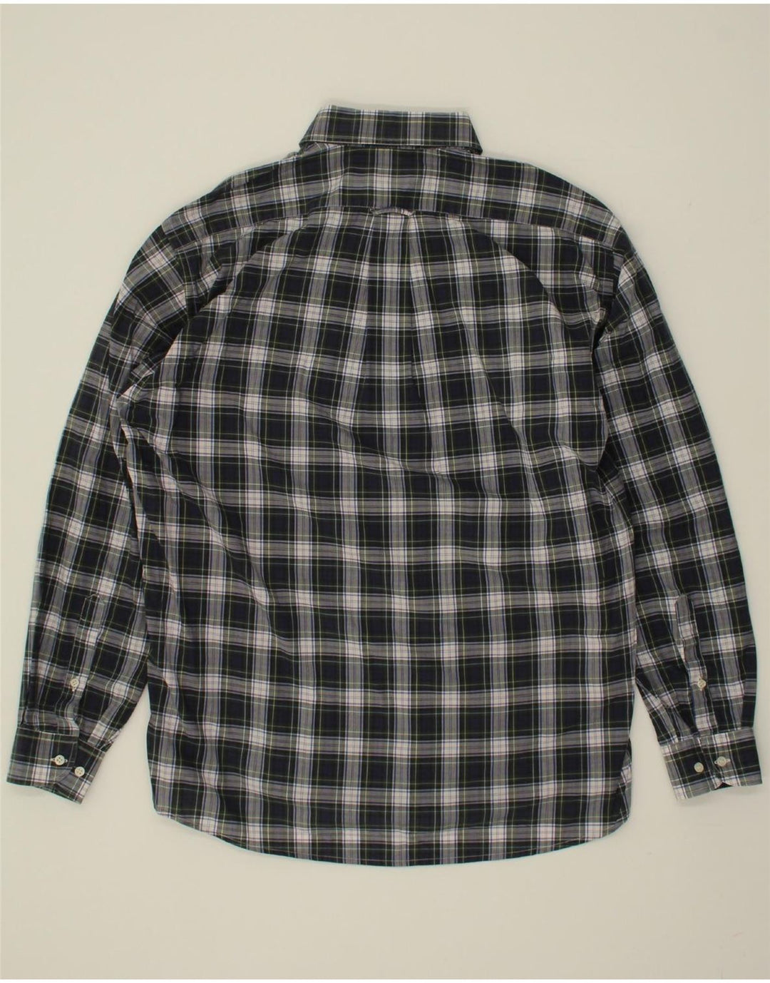 OLD ENGLAND Mens Shirt Size 41 42 Large Navy Blue Check Vintage Old England and Second-Hand Old England from Messina Hembry 