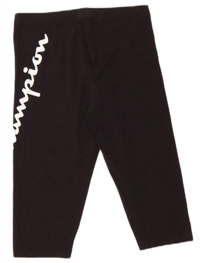 Champion Dame Grafisk Capri Leggings UK 10 Small Black