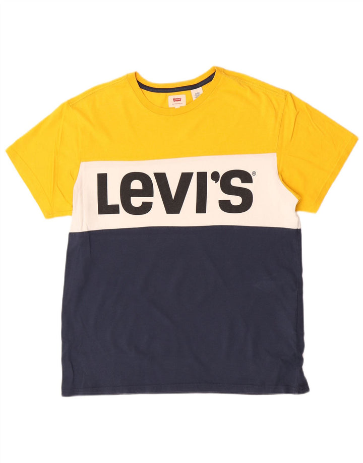 Levi's Herre grafisk T-shirt Top Medium Flerfarvet Colourblock Bomuld