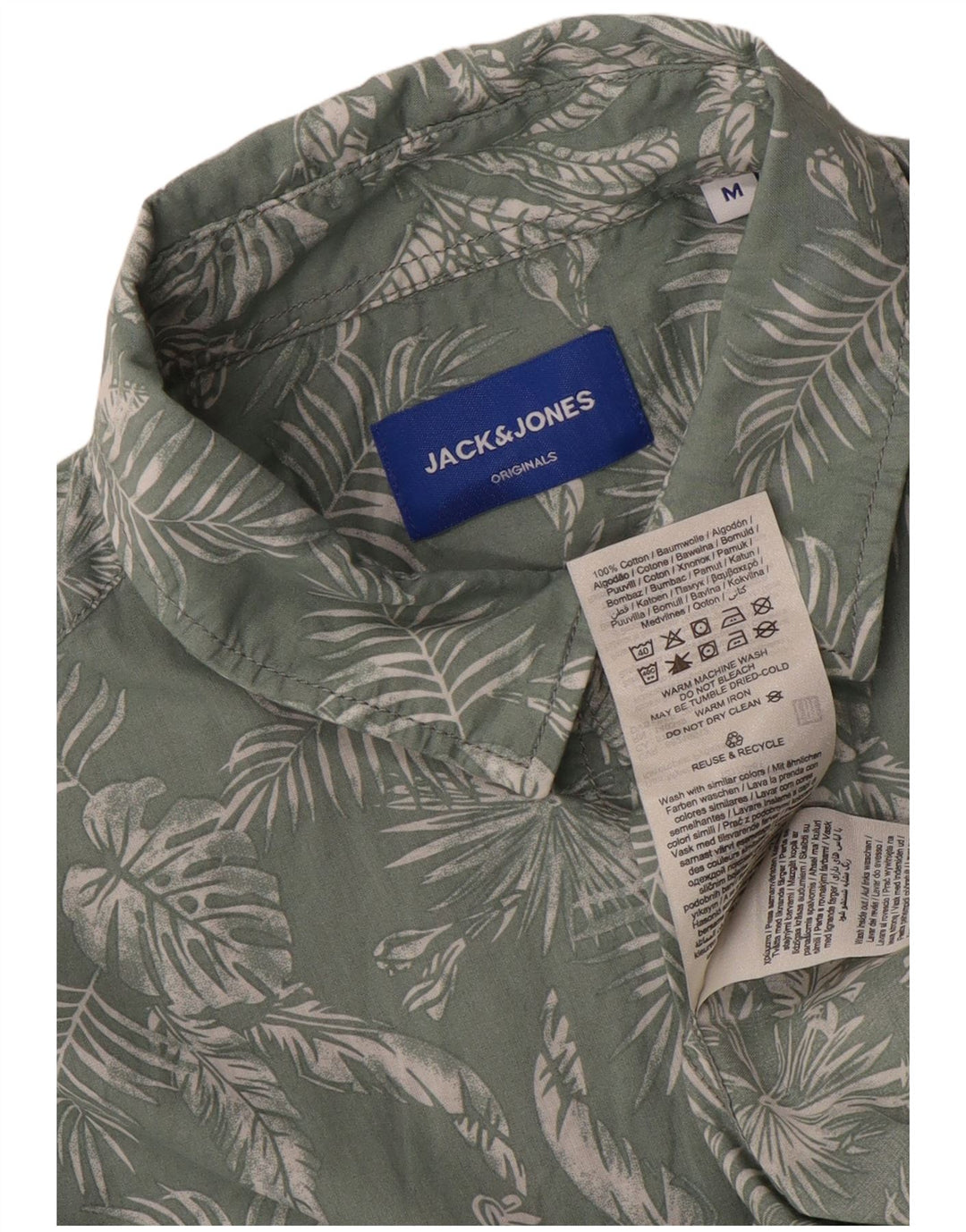Jack & Jones Kortærmet Herreskjorte Medium Grøn Blomsterbomuld