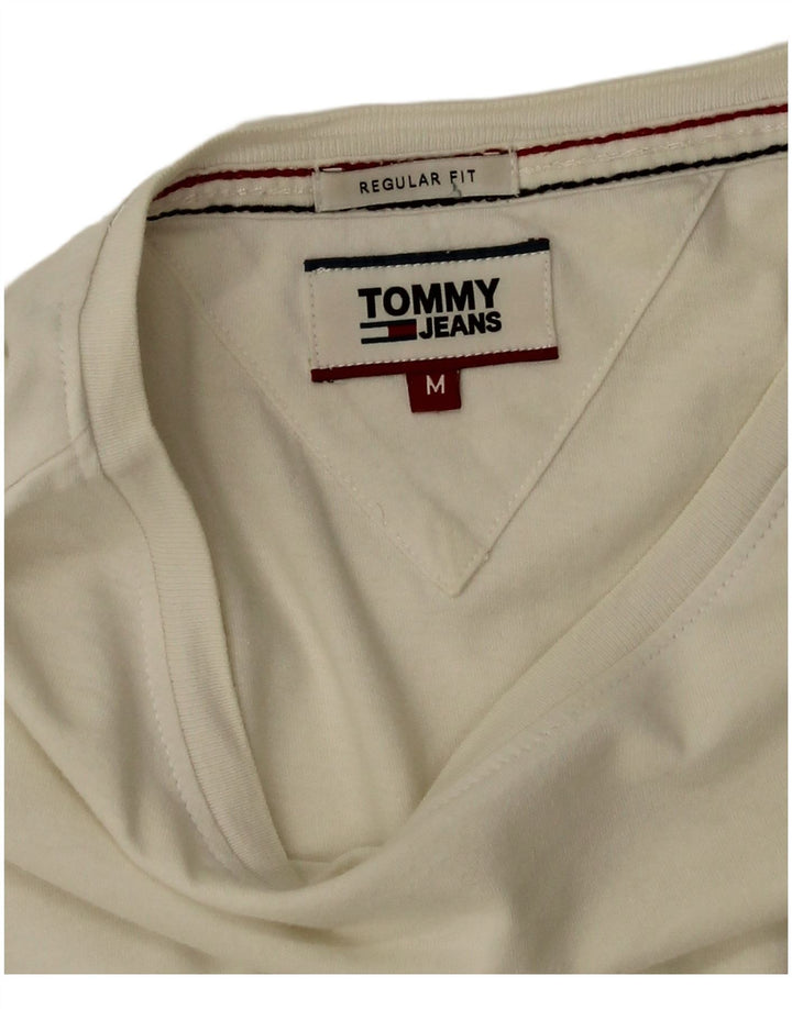 Tommy Hilfiger Herre Regular Fit T-shirt Top Medium Hvid Bomuld