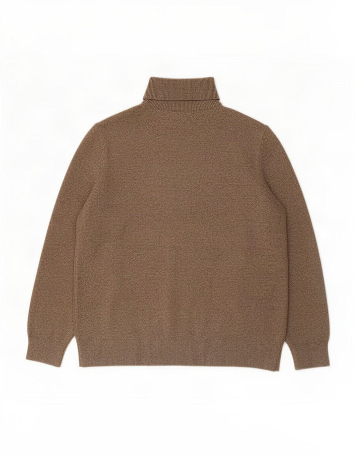 Marks & Spencer Herre rullehals sweater mellem brun polyester
