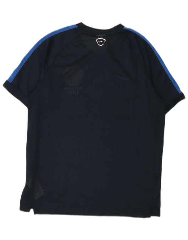 Nike drenge Dri Fit grafisk T-shirt top 13-14 år XL marineblå farveblok