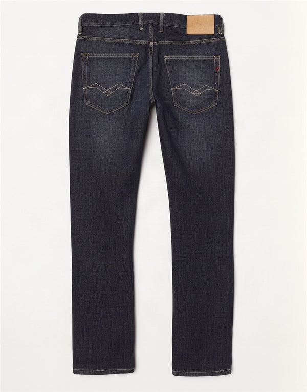Replay Herre Grover Straight Jeans W31 L30 Marineblå Bomuld