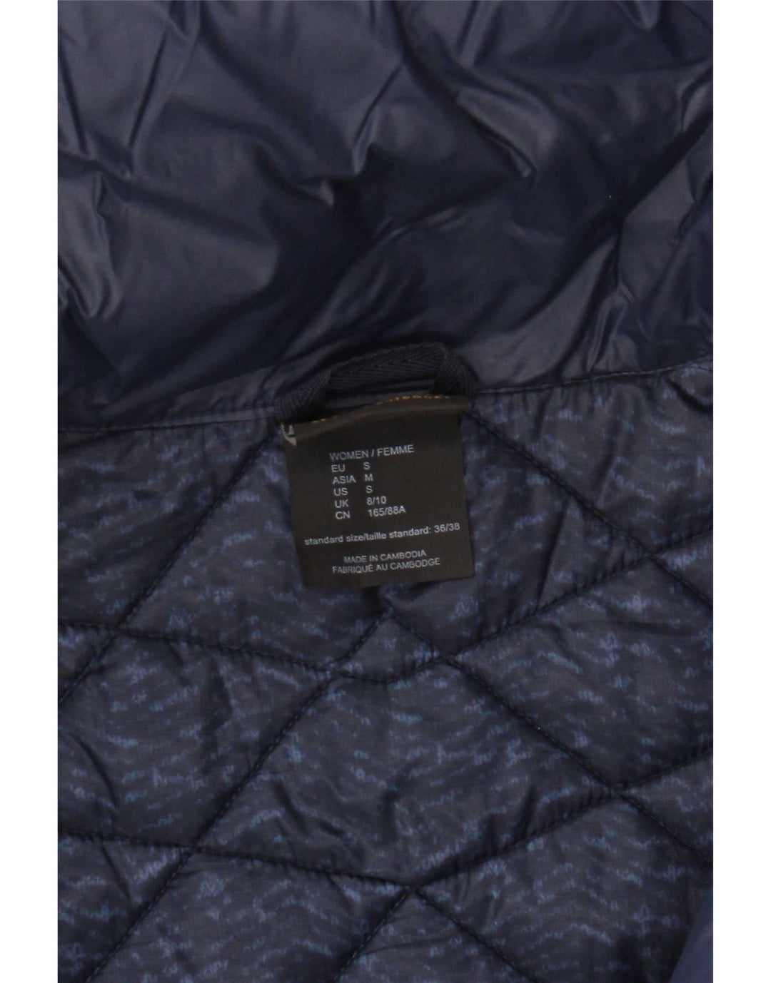 Jack Wolfskin Dame Polstret jakke UK 8/10 Small Navy Blue Nylon