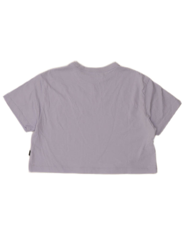 Converse Womens Crop Oversized grafisk T-shirt top UK 6 XS Lilla