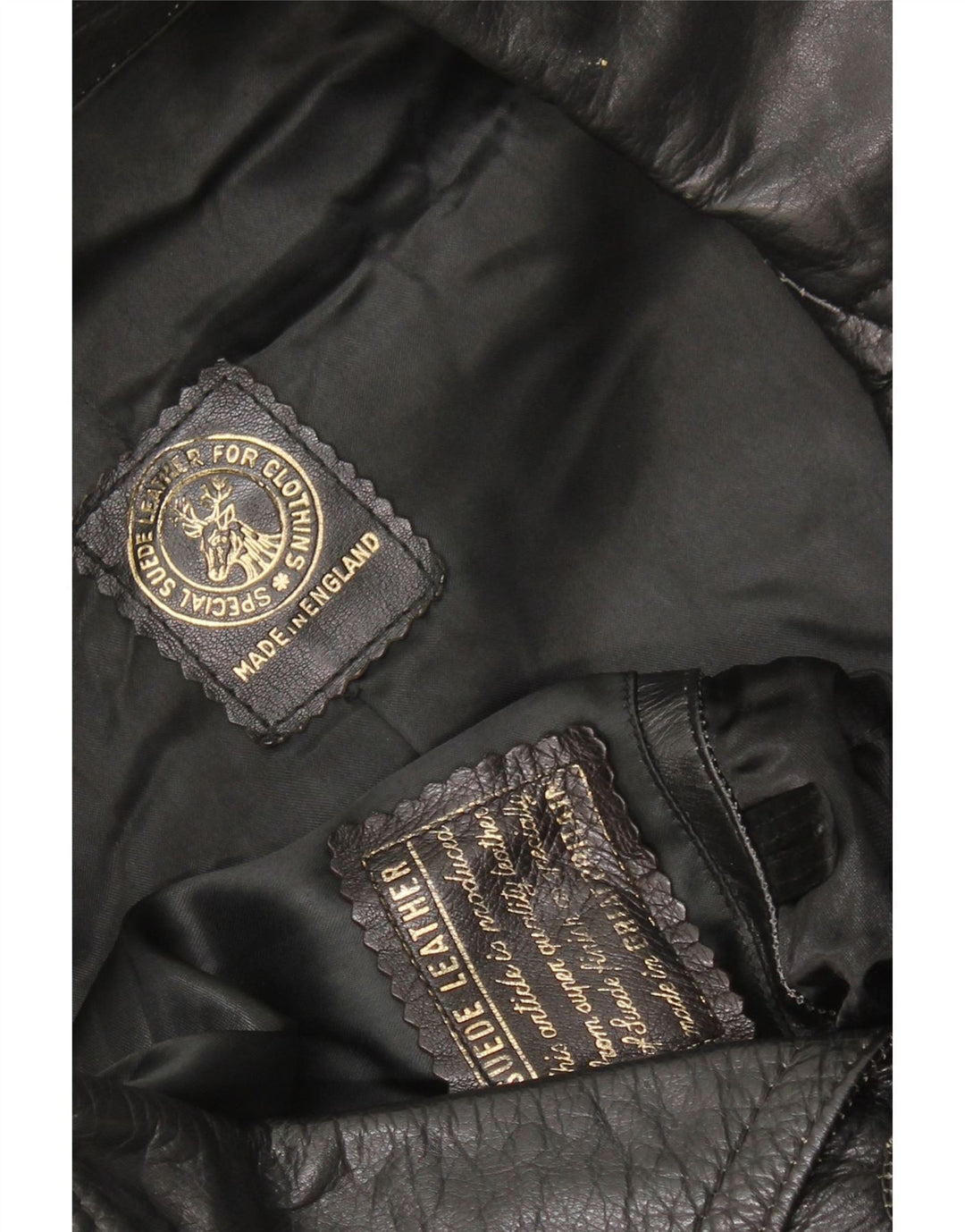 Vintage Læderfrakke til mænd UK 40 Stor sort læder