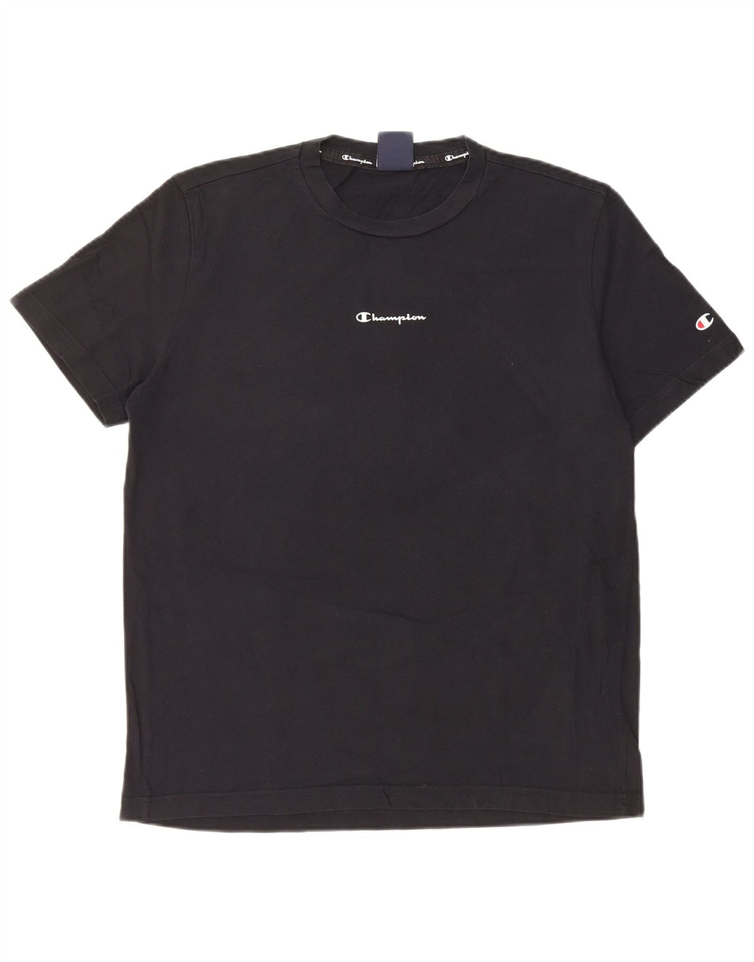 Champion Herre Grafisk T-Shirt Top Medium Sort Bomuld