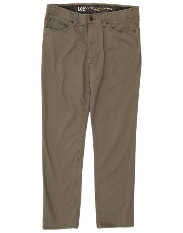 Lee Mens Extreme Motion Slim Tapered Casual Bukser W34 L30 Khaki Bomuld