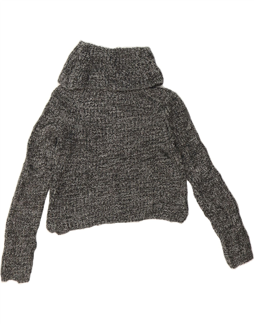 MOSSIMO Womens Crop Roll Neck Jumper Sweater UK 10 Small Grey Flecked Vintage Mossimo and Second-Hand Mossimo from Messina Hembry 