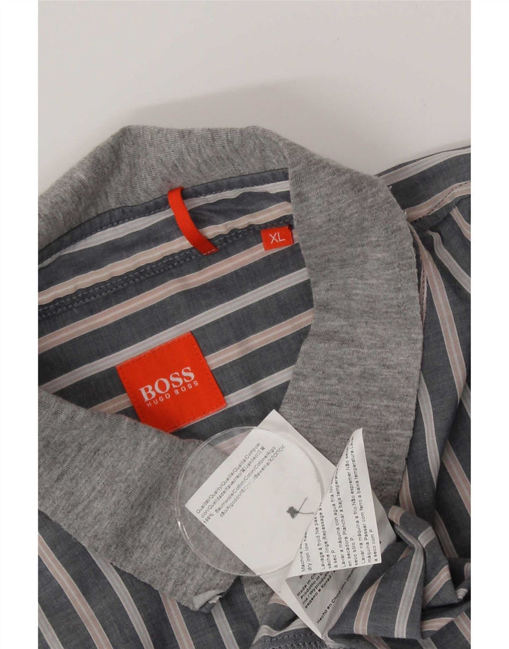 Hugo Boss Herreskjorte XL Gråstribet bomuld