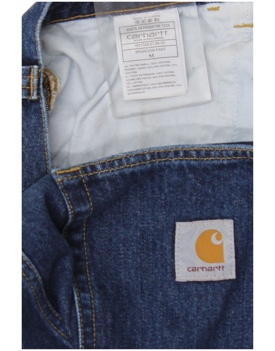 CARHARTT Herre tilspidsede jeans Medium W36 L29 Blå Bomuld