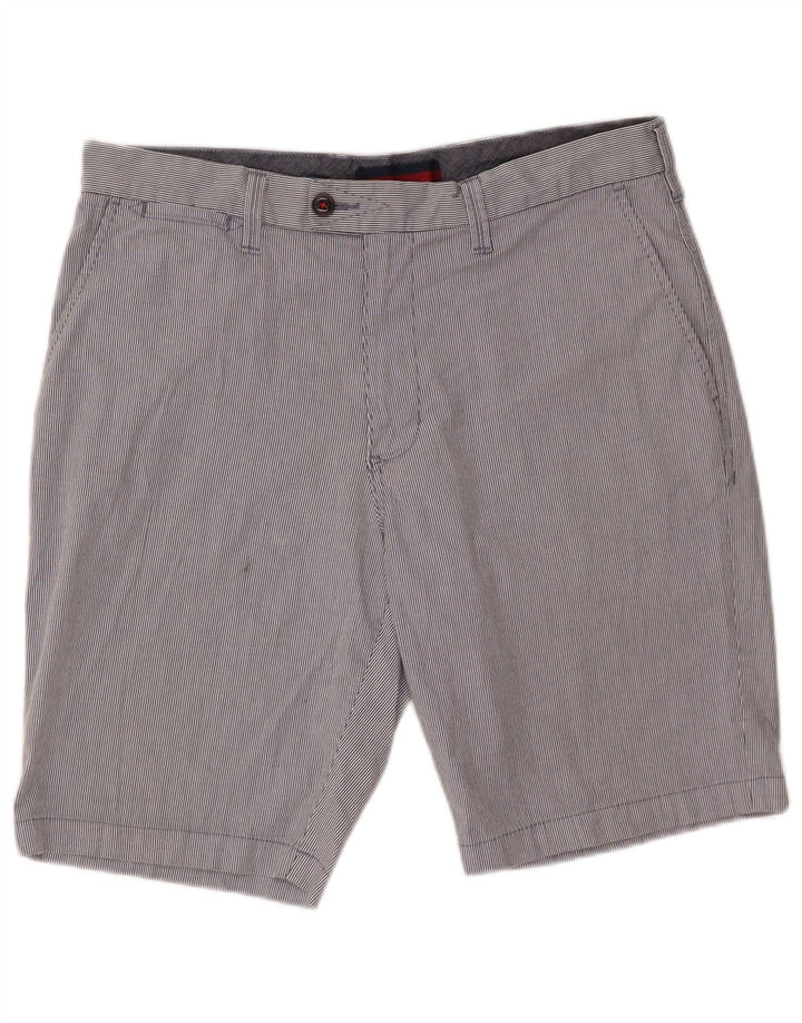 Marks & Spencer Chino Shorts til mænd W34 Large Blue Pinstripe Bomuld