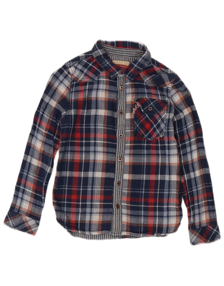Levi's Boys San Francisco langærmet skjorte 7-8 år marineblå plaid
