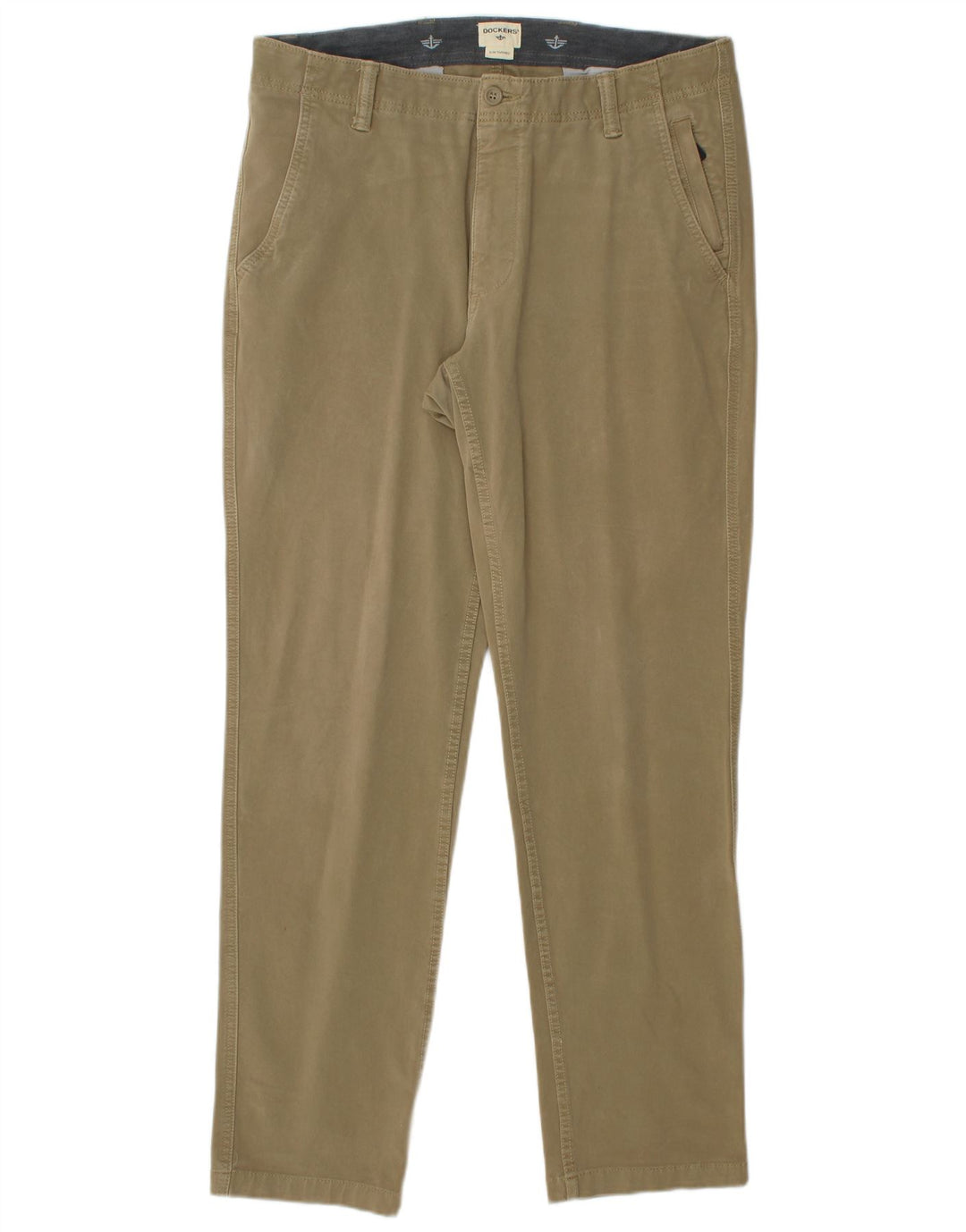 DOCKERS Herre Slim Tapered Chino Bukser W34 L32 Khaki Bomuld