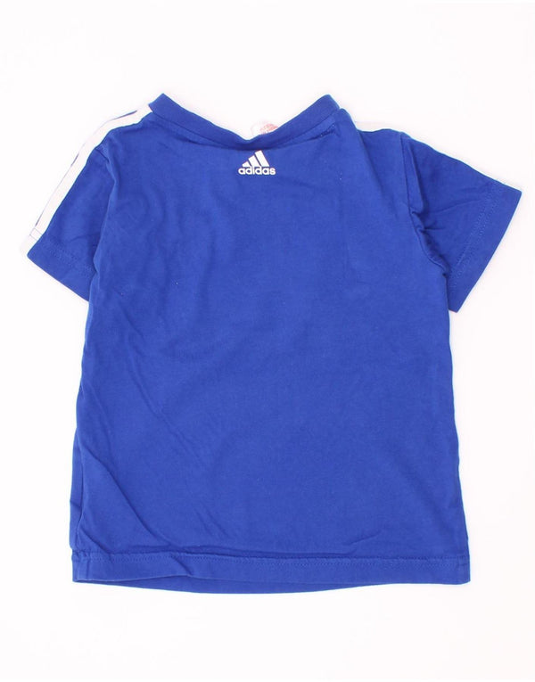 Adidas Baby Boys Grafisk T-Shirt Top 9-12 måneder Blå Colourblock Bomuld