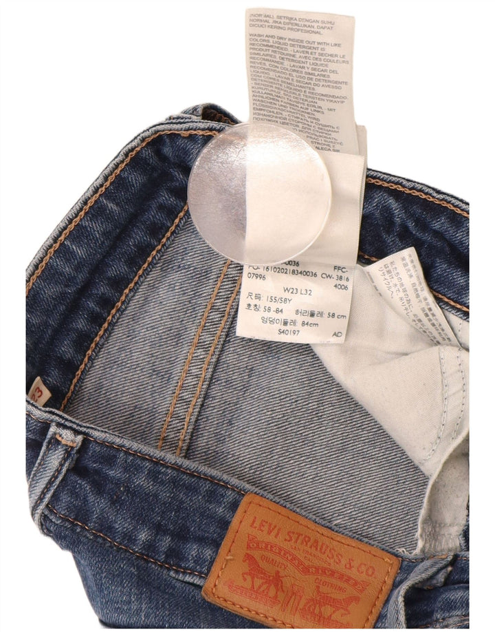 Levi's Dame 714 Straight Jeans Størrelse 23 W23 L28 Blå Bomuld