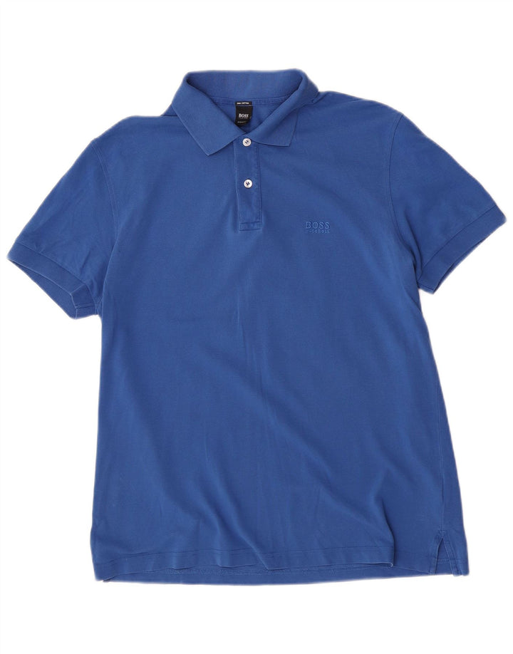 Hugo Boss Herre Regular Fit Polo Shirt Stor Blå Bomuld