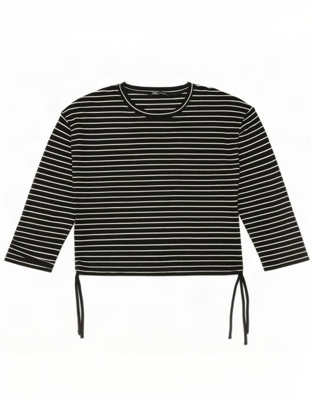 Zara Dame Top Langærmet UK 16 Large Black Pinstripe Polyester