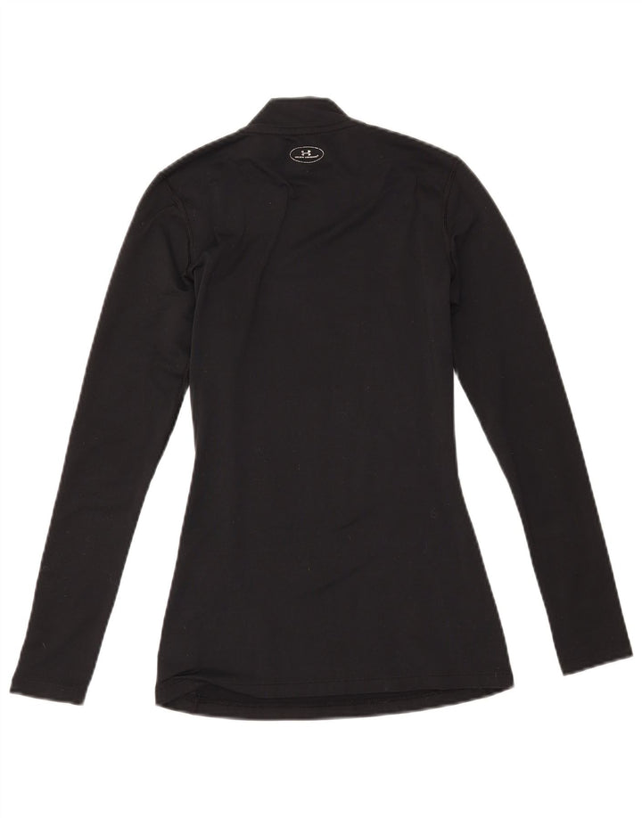 Under Armour Dame Cold Gear Top Langærmet UK 4 XS Sort Polyester