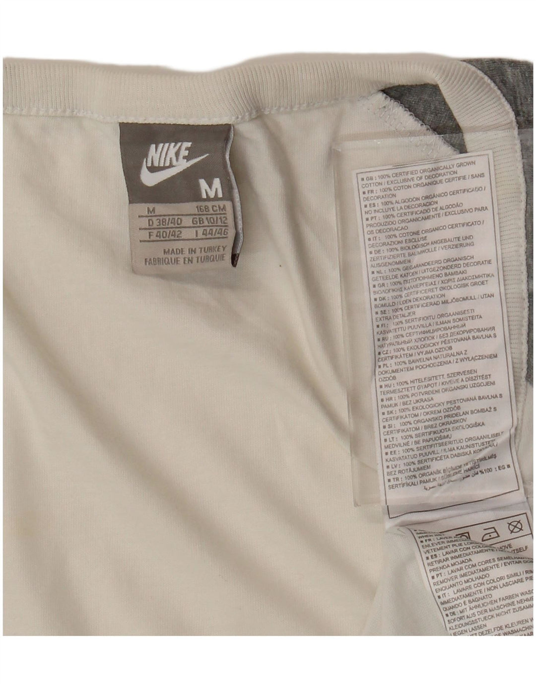 NIKE Womens T-Shirt Top UK 10/12 Medium White Colourblock Cotton
