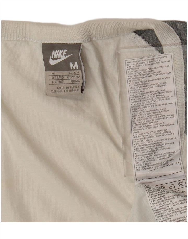 NIKE Womens T-Shirt Top UK 10/12 Medium White Colourblock Cotton